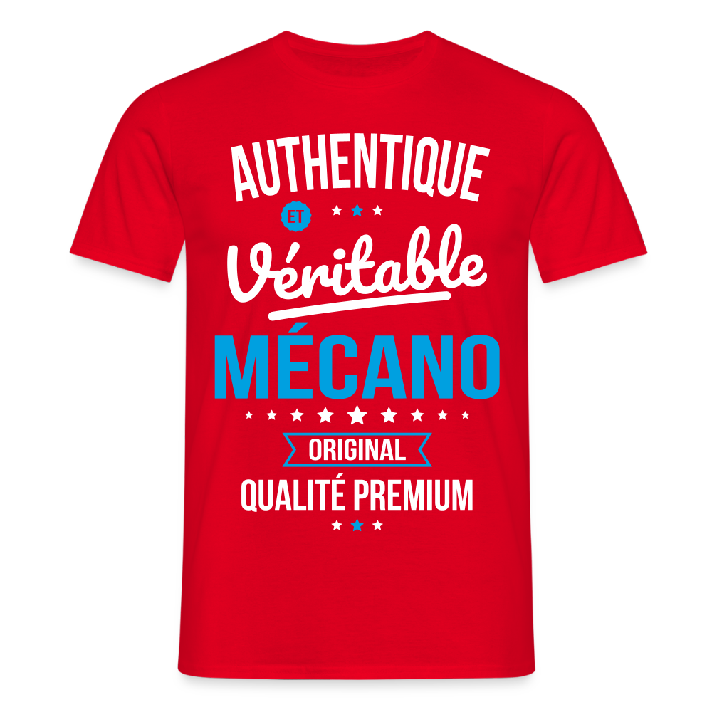 T-shirt Homme - Authentique et véritable Mécano - rouge