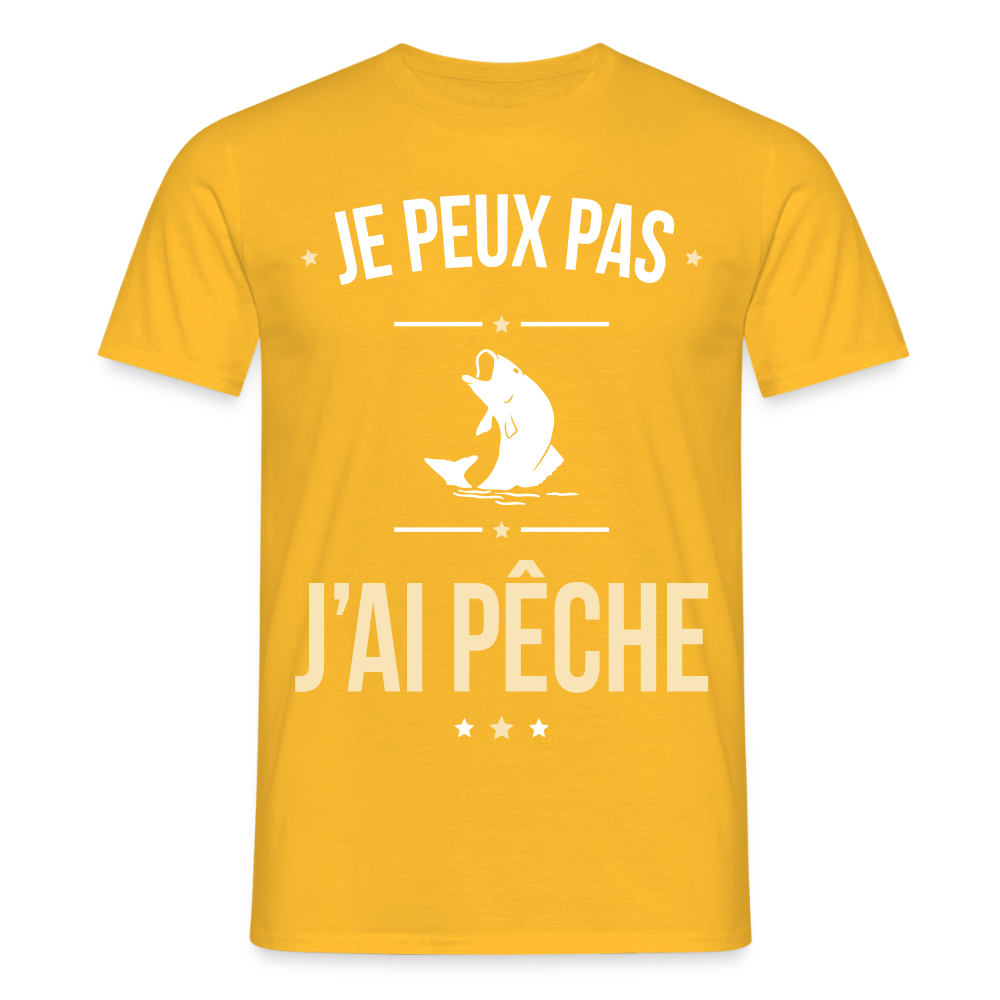 T-shirt Homme - Je peux pas j'ai Pêche - jaune