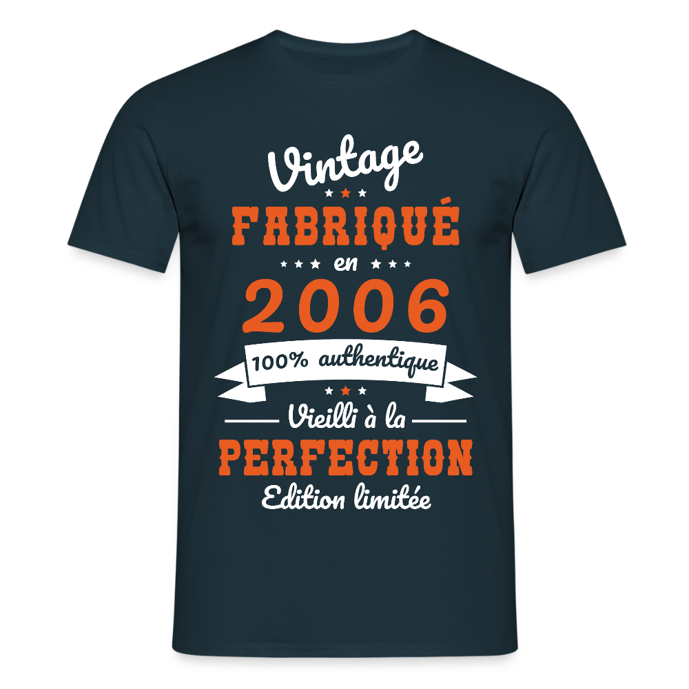 T-shirt Homme - Anniversaire 19 Ans - Vintage Fabriqué en 2006 - marine