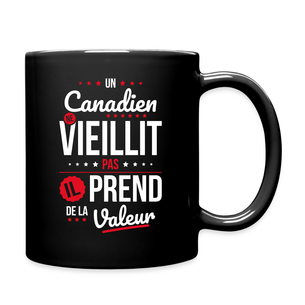 Mug uni - Un Canadien ne vieillit pas - noir