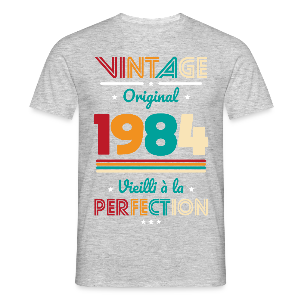 T-shirt Homme - Anniversaire 41 Ans - Vintage Original 1984 - gris chiné