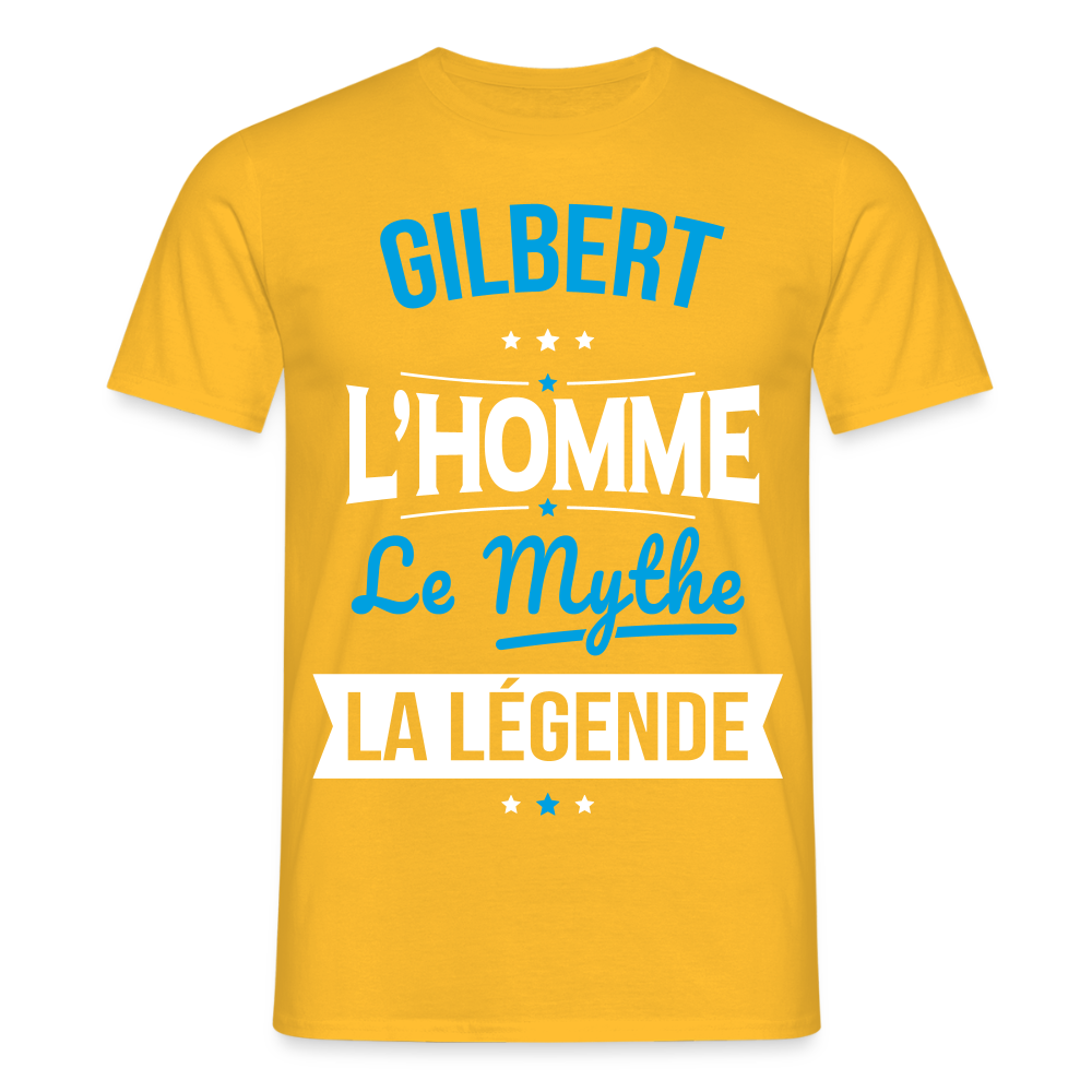 T-shirt Homme - Gilbert - l'Homme - le Mythe - la Légende - jaune