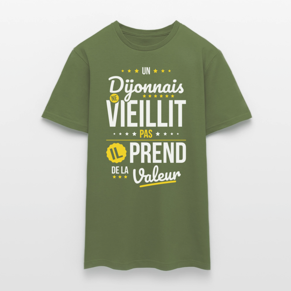T-shirt Homme - Un Dijonnais ne vieillit pas - vert militaire