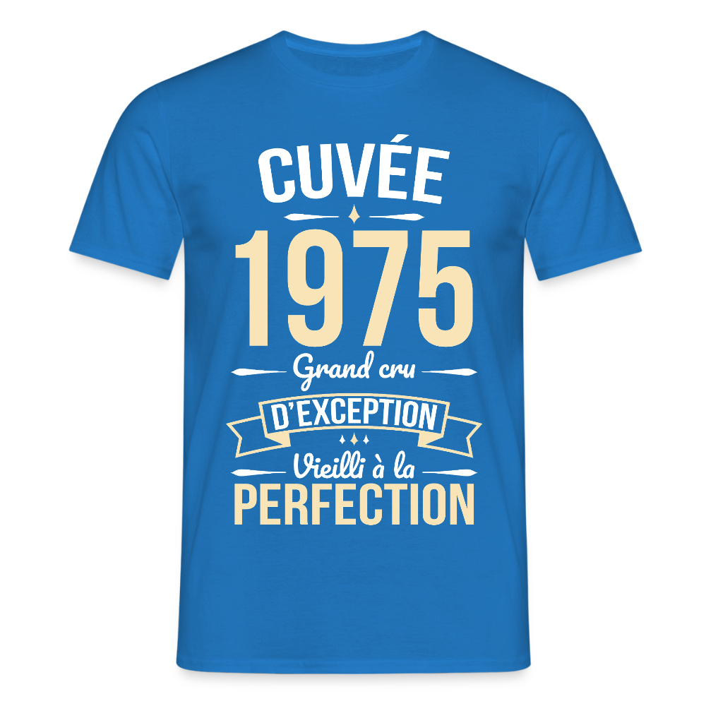 T-shirt Homme - Anniversaire 50 Ans - Cuvée 1975 - bleu royal