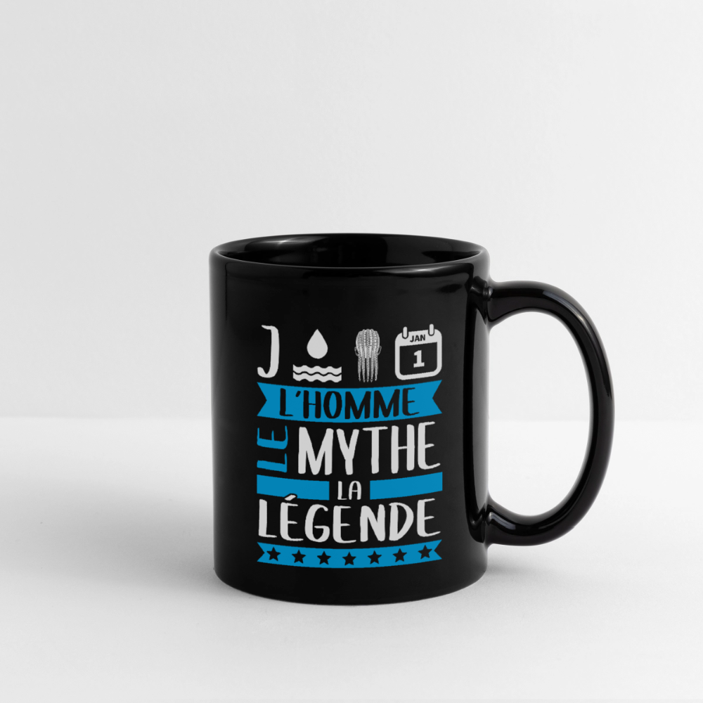 Mug uni Jonathan rébus – L’homme, le mythe, la légende - noir