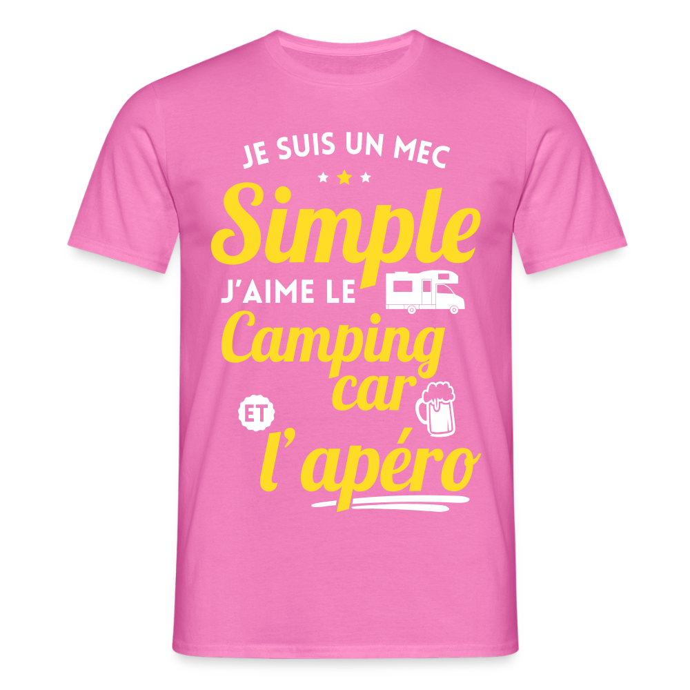 T-shirt Homme - J'aime le camping-car et l'apéro - rose