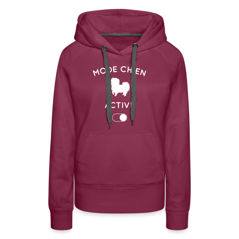 Sweat à capuche Premium Femme - Mode chien activé - bordeaux