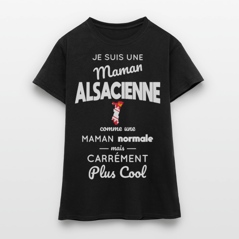 T-shirt Femme - Maman Alsacienne plus cool - noir