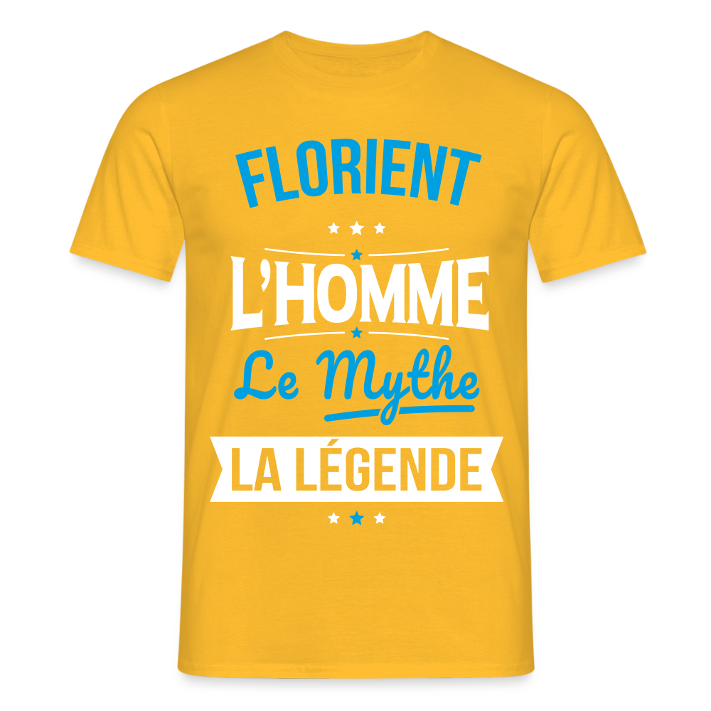 T-shirt Homme - Florient - l'Homme - le Mythe - la Légende - jaune