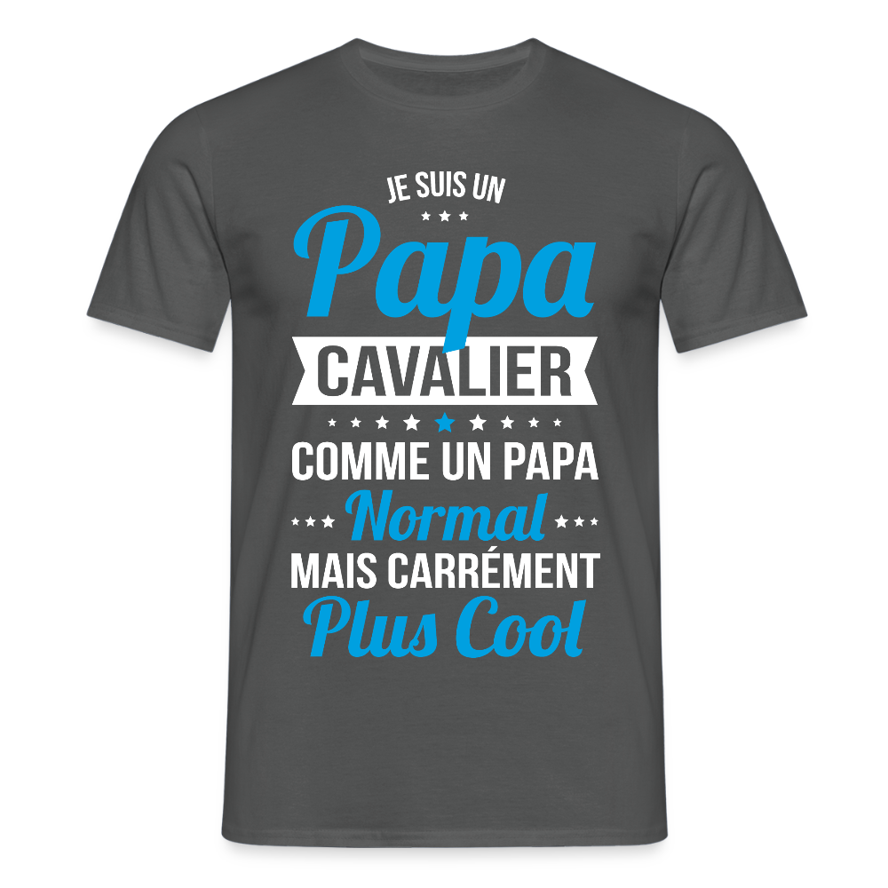T-shirt Homme - Papa cavalier plus cool - charbon