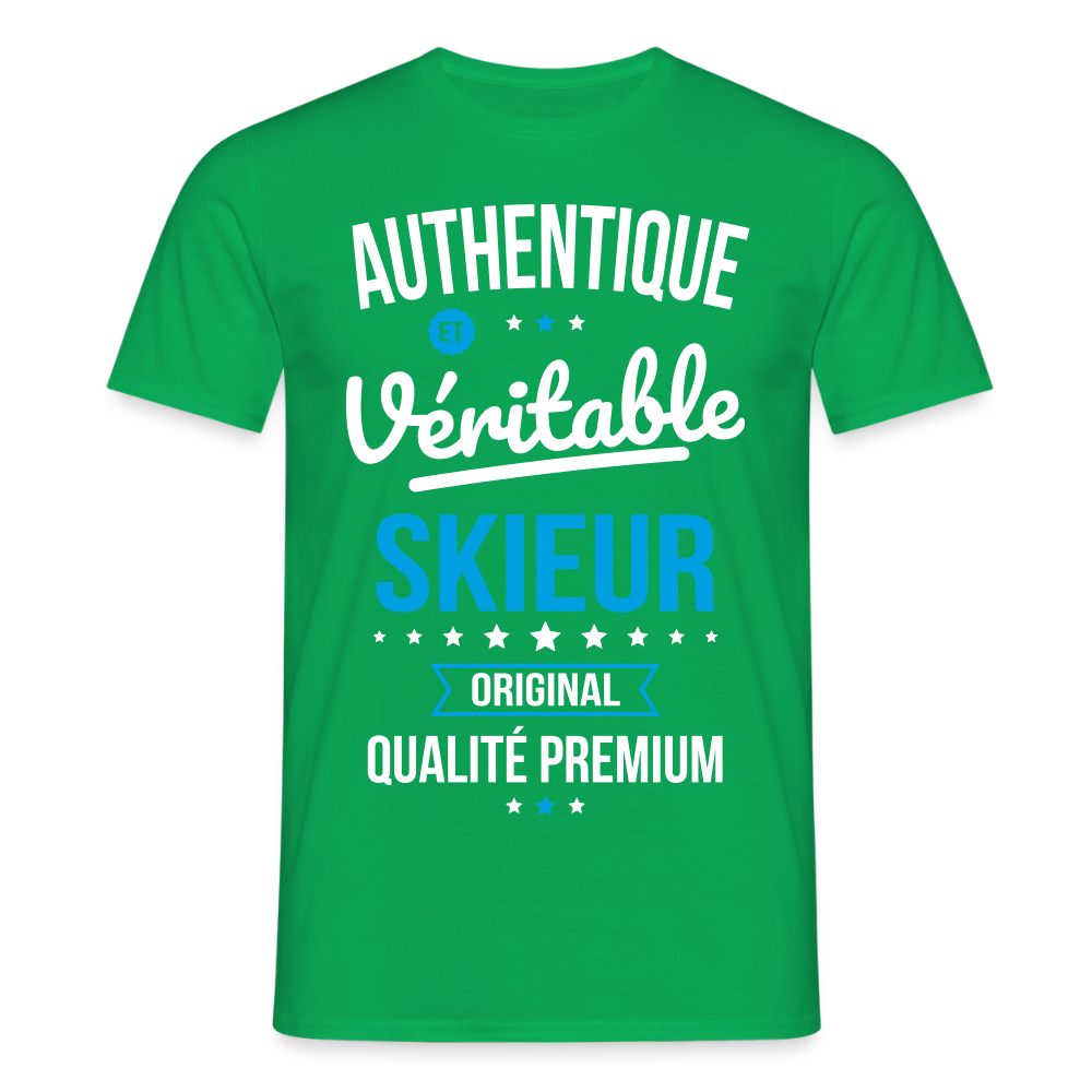 T-shirt Homme - Authentique et véritable Skieur - vert