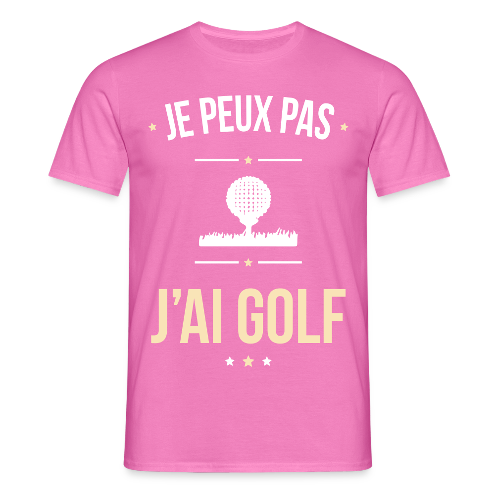 T-shirt Homme - Je peux pas j'ai Golf - rose