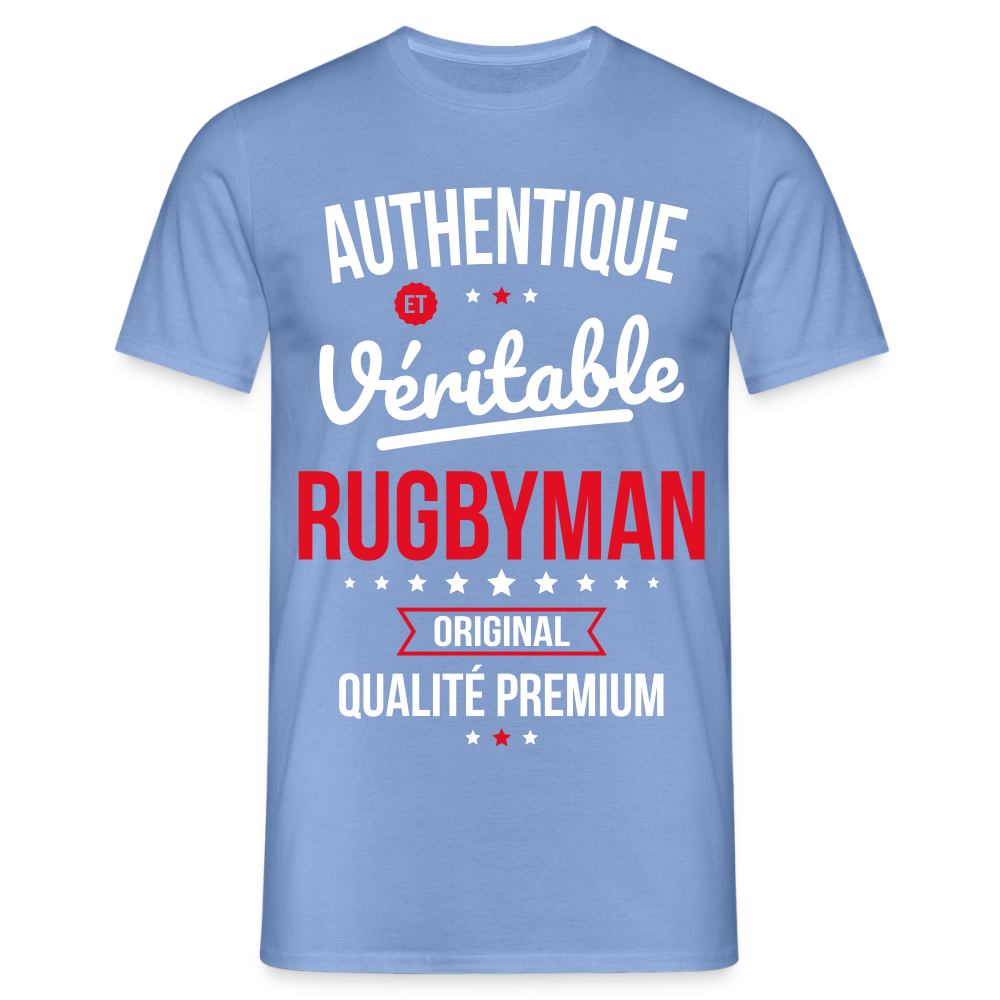 T-shirt Homme - Authentique et véritable Rugbyman - carolina blue