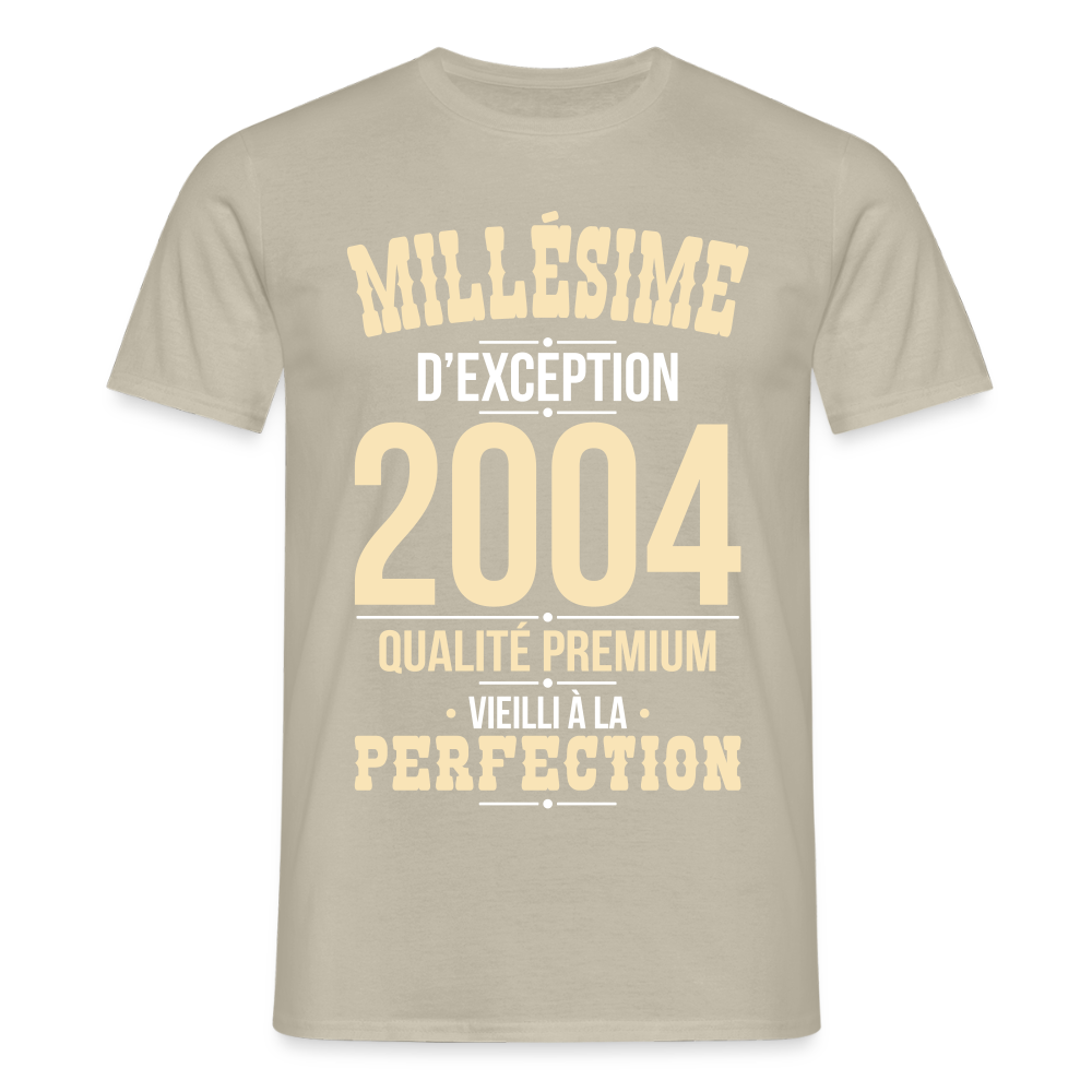 T-shirt Homme - Anniversaire 21 Ans - Millésime 2004 - beige sable