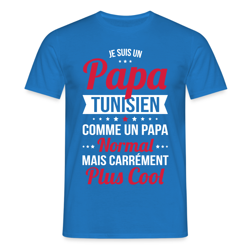 T-shirt Homme - Papa Tunisien Plus Cool - bleu royal