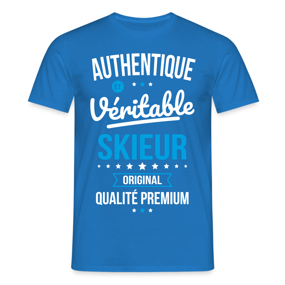 T-shirt Homme - Authentique et véritable Skieur - bleu royal