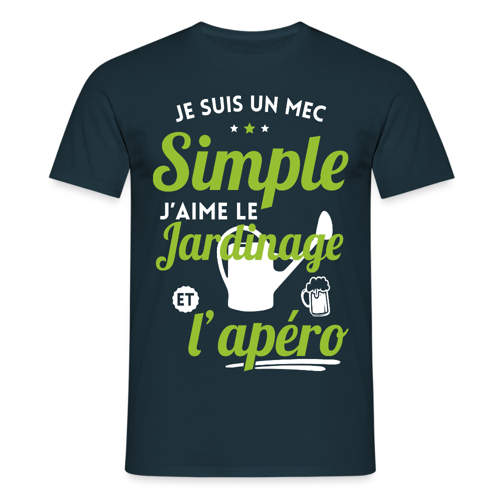 T-shirt Homme - J'aime le jardinage et l'apéro - marine