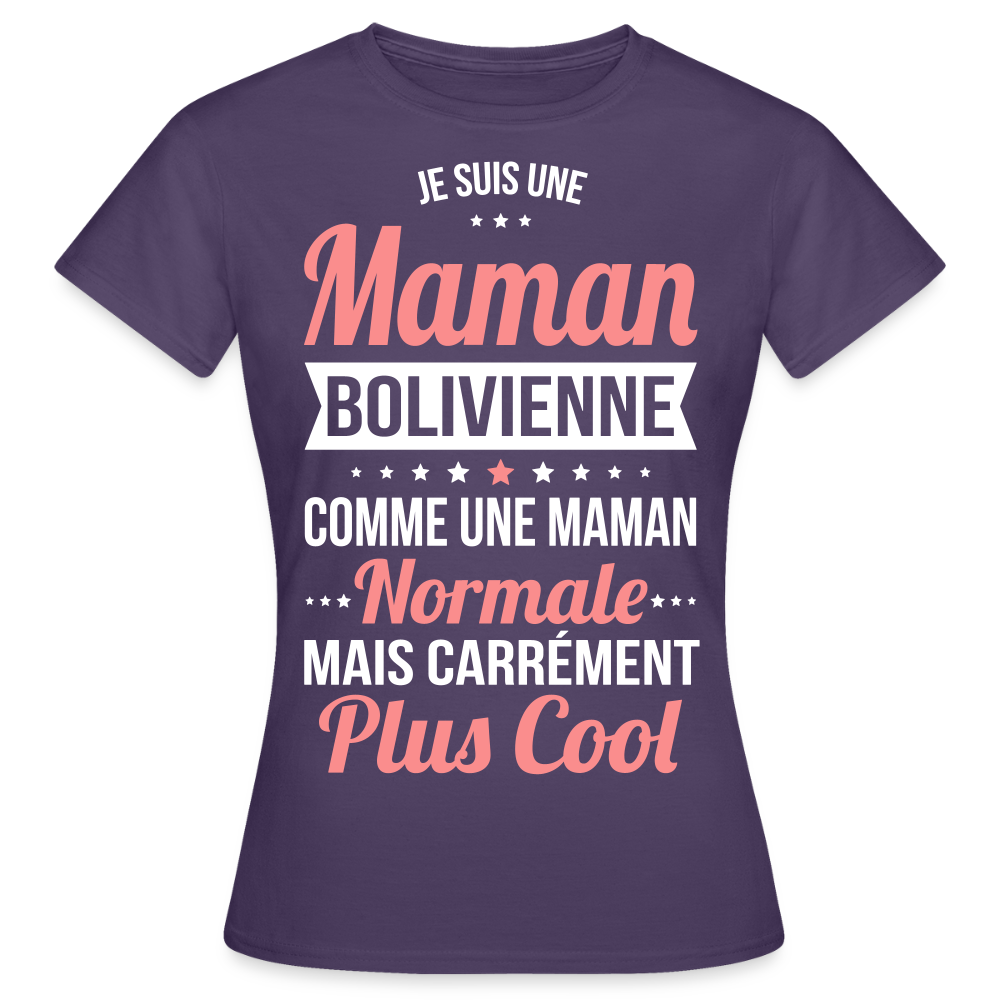 T-shirt Femme - Maman Bolivienne plus cool - violet foncé