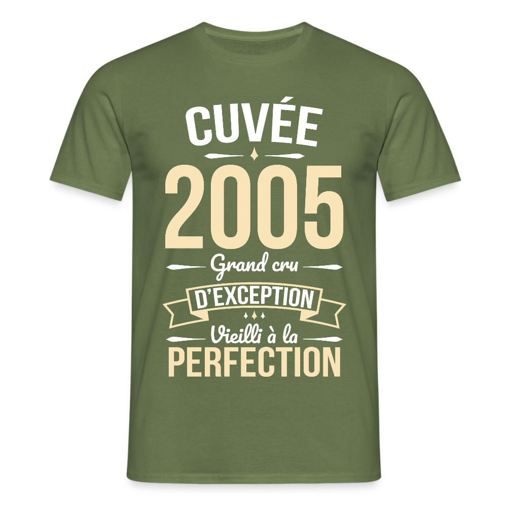 T-shirt Homme - Anniversaire 20 Ans - Cuvée 2005 - vert militaire