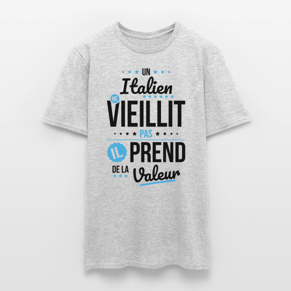 T-shirt Homme - Un Italien ne vieillit pas - gris chiné