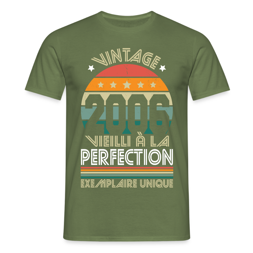 T-shirt Homme - Anniversaire 19 Ans - Vintage 2006 - vert militaire