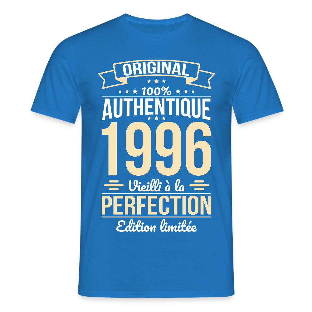 T-shirt anniversaire homme 30 ans – Original 1996 - bleu royal
