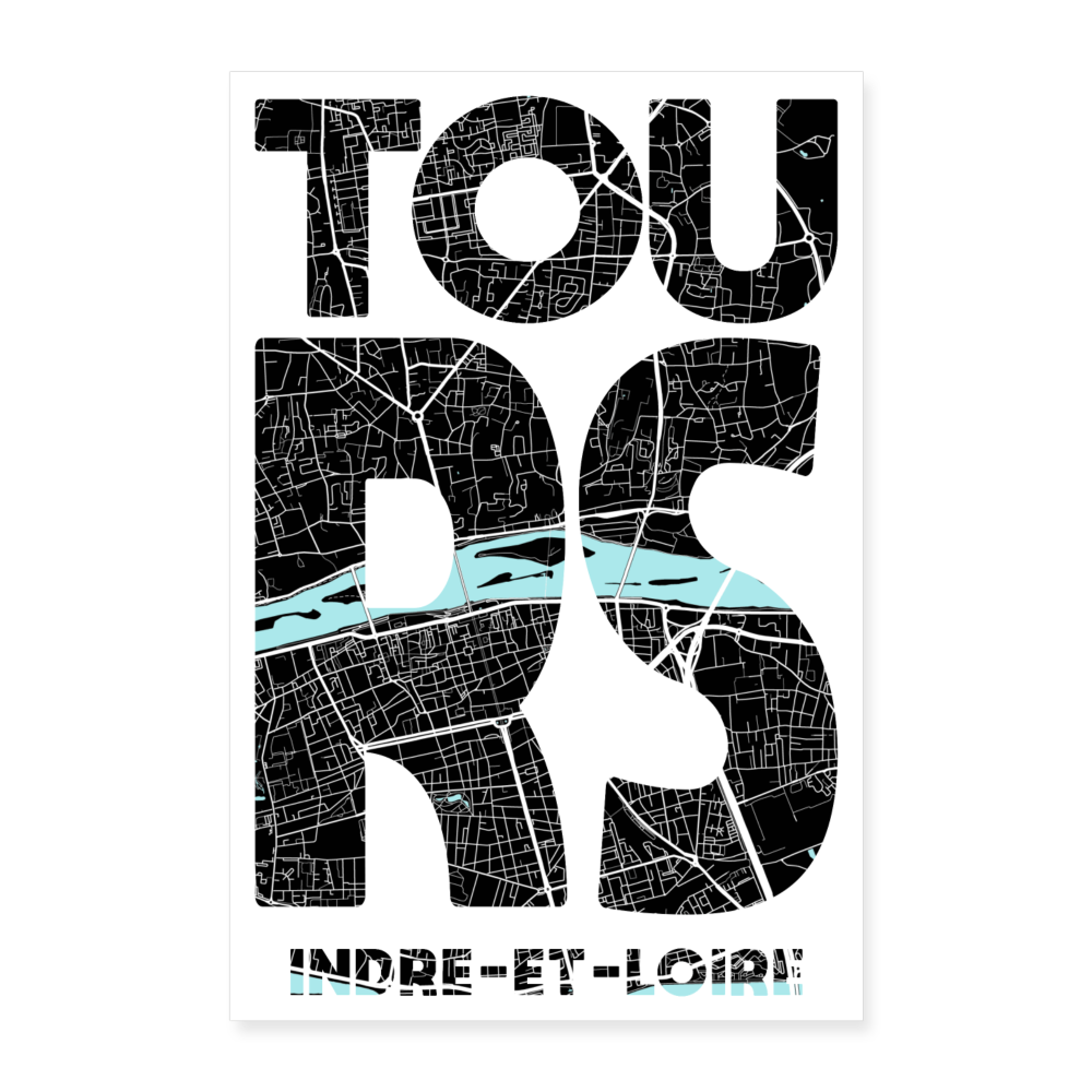 Poster Tours - Plan Tours - 40 x 60 cm - blanc