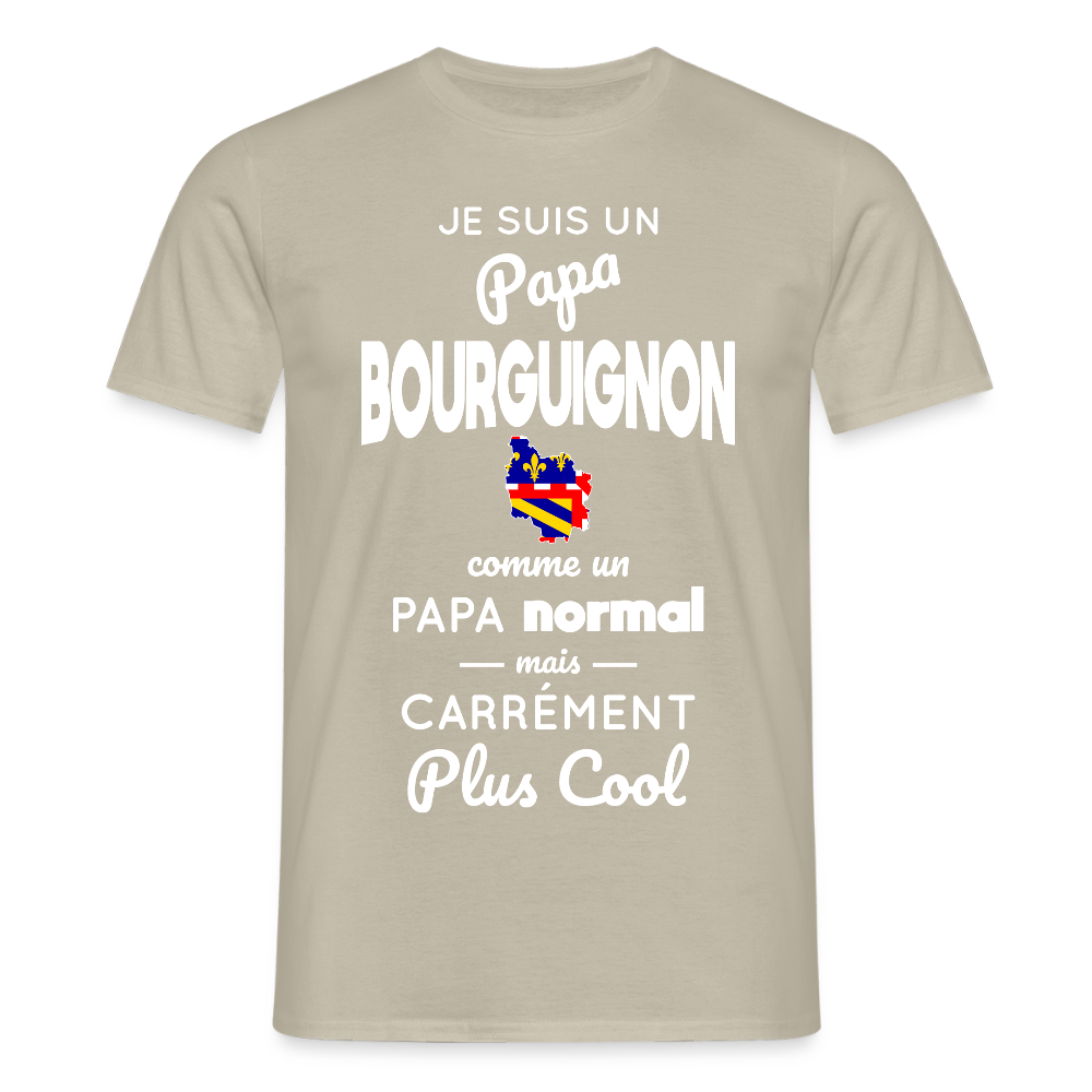 T-shirt Homme - Papa Bourguignon Plus Cool - beige sable