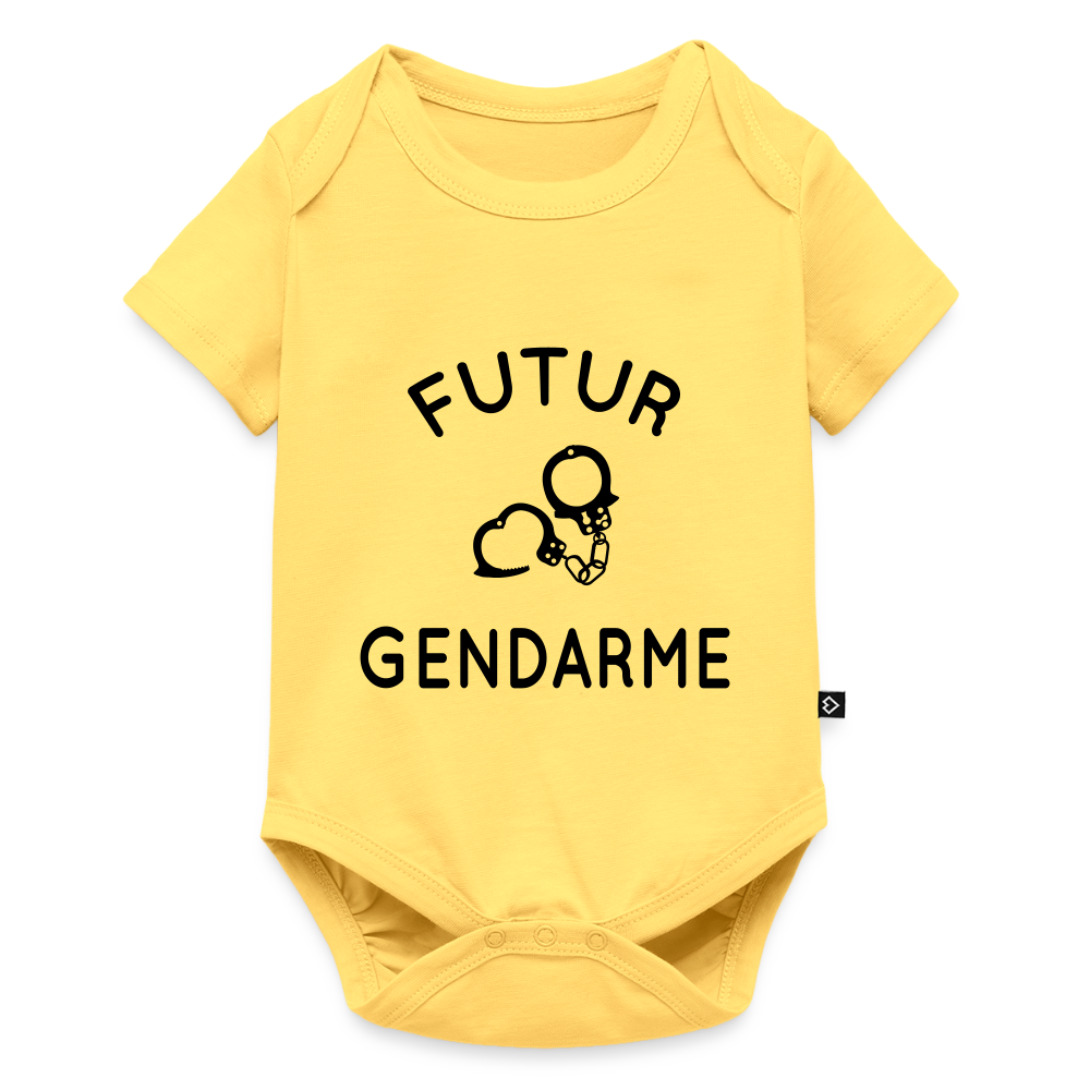 Body Bébé bio manches courtes - Futur gendarme - jaune pastel
