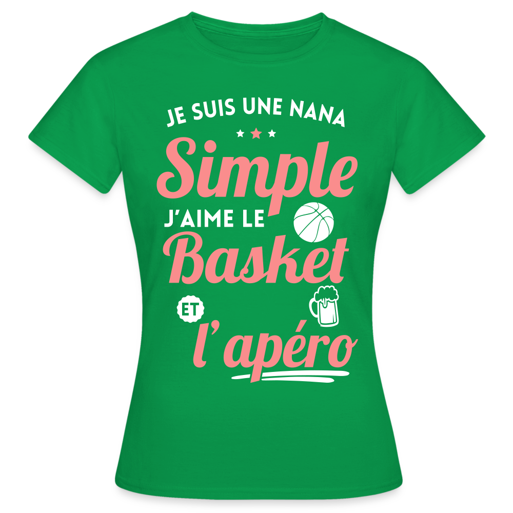 T-shirt Femme - J'aime le basket et l'apéro - vert