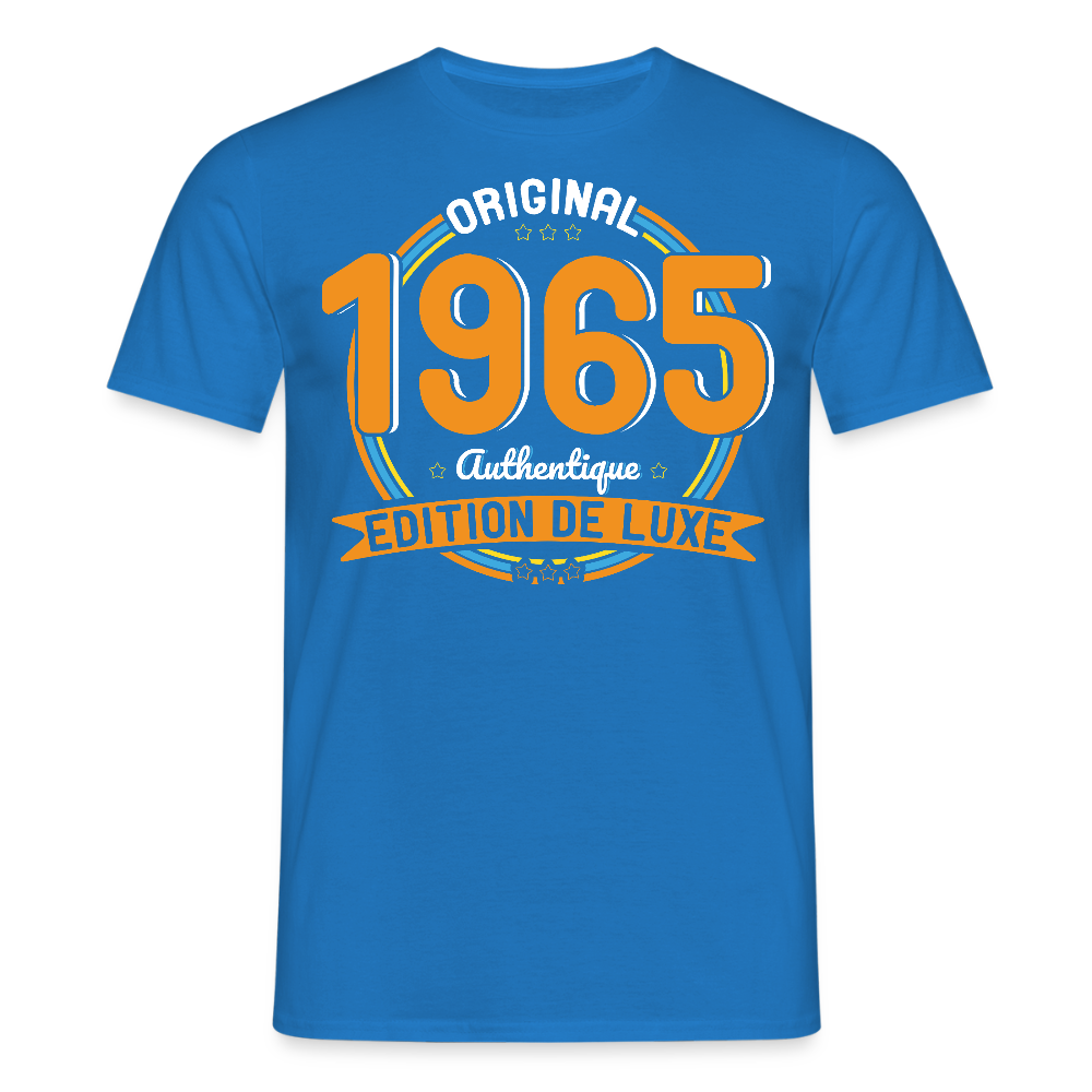 T-shirt Homme - Anniversaire 60 Ans - Original 1965 Authentique - bleu royal