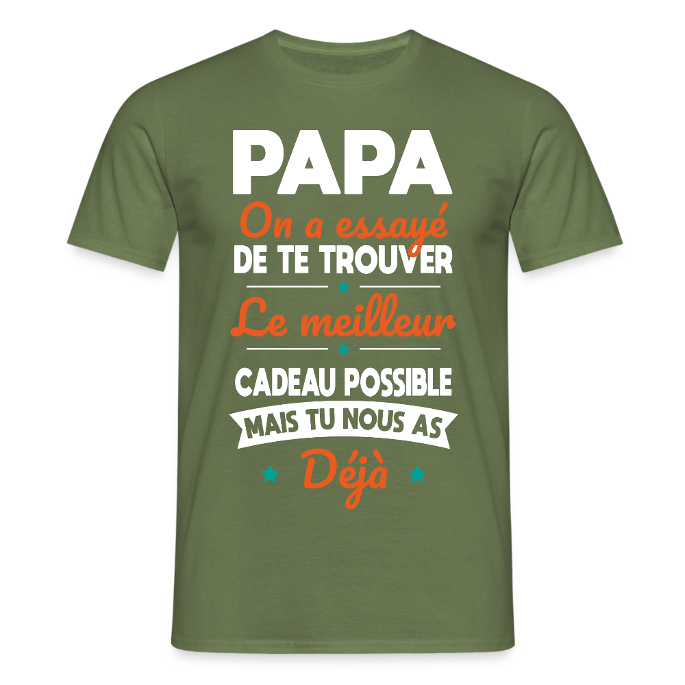 T-shirt Homme - Papa Cadeau Humour - vert militaire