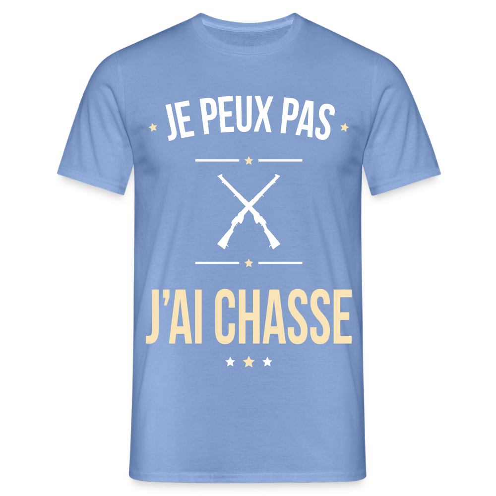 T-shirt Homme - Je peux pas j'ai Chasse - carolina blue