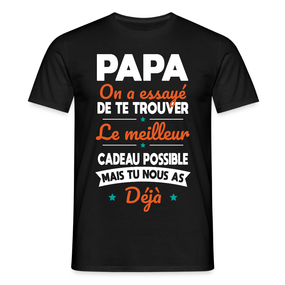 T-shirt Homme - Papa Cadeau Humour - noir