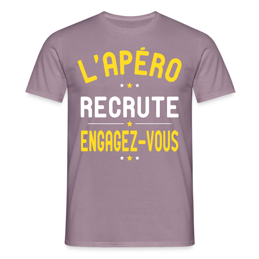 T-shirt Homme - L'apéro recrute - mauve gris
