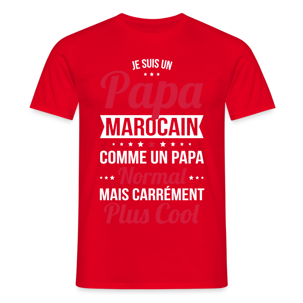 T-shirt Homme - Papa Marocain Plus Cool - rouge