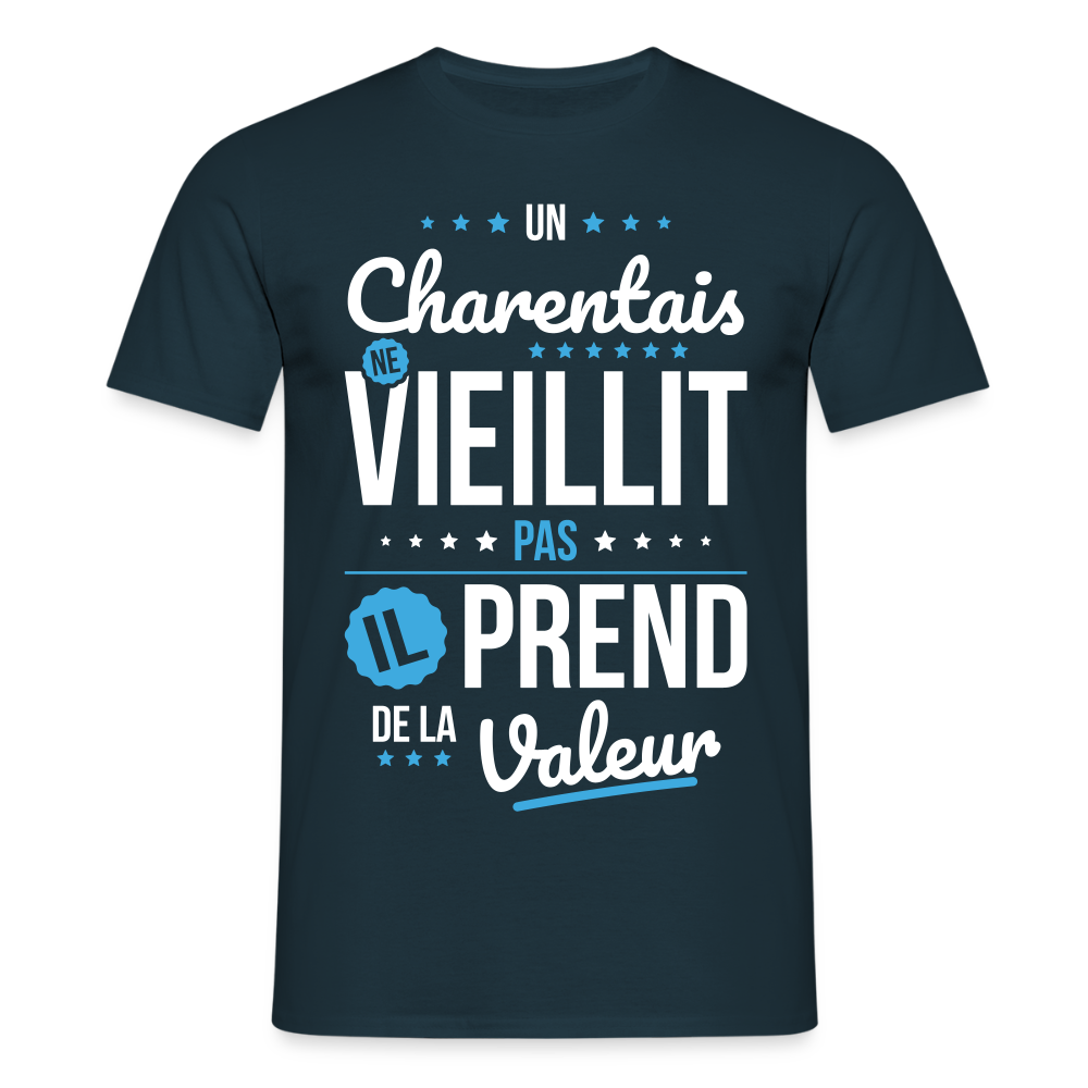 T-shirt Homme - Un Charentais ne vieillit pas - marine