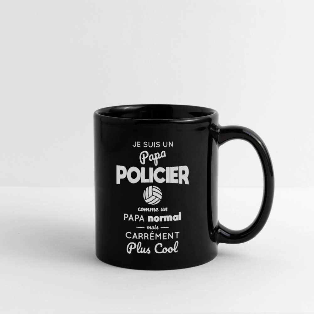 Mug uni - Papa policier plus cool - noir