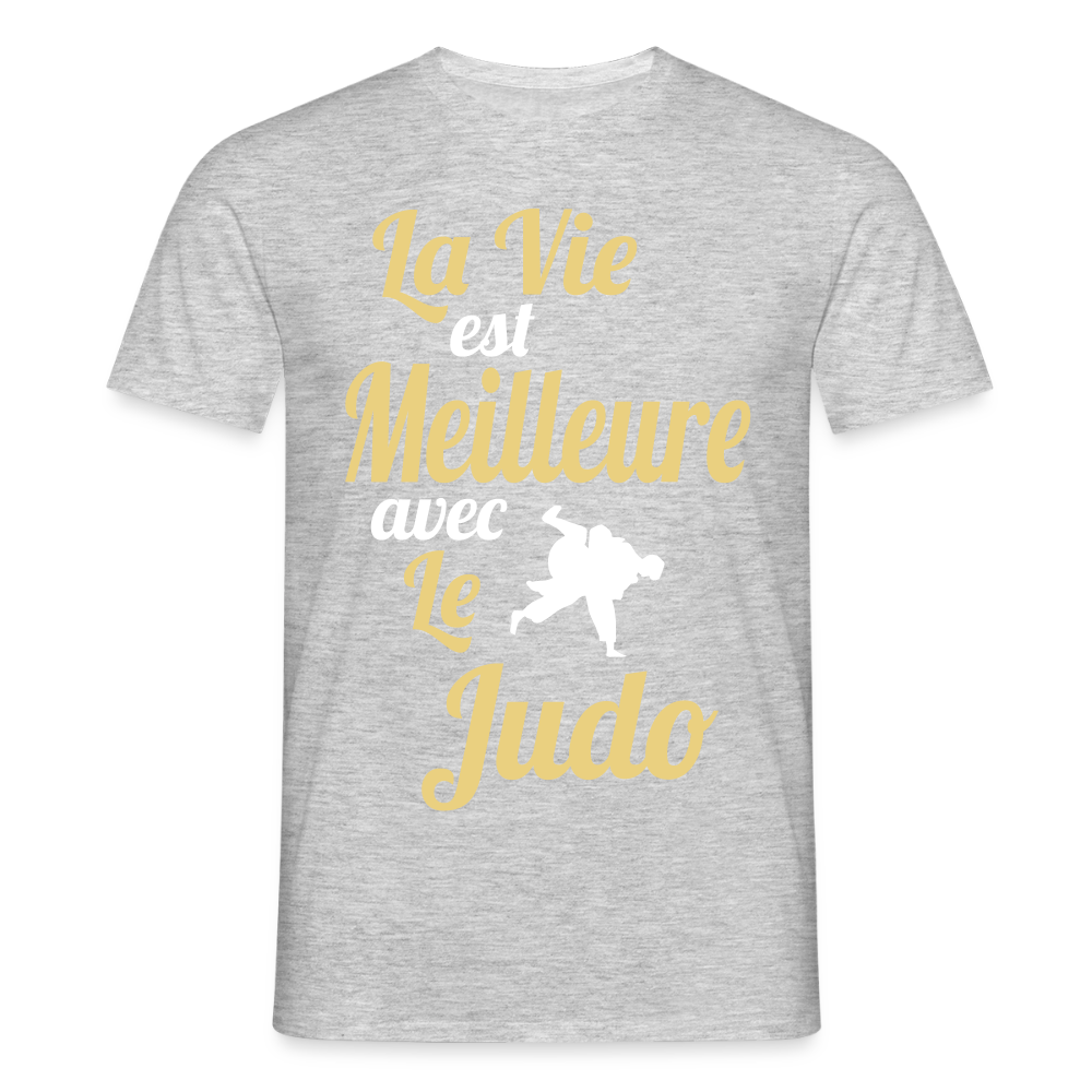 T-shirt Homme - La vie est meilleure avec le Judo - gris chiné