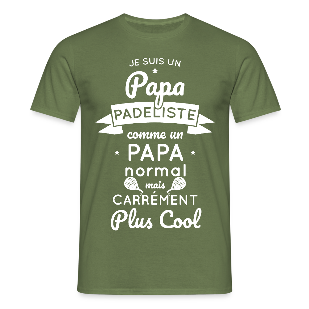 T-shirt Homme - Papa Padeliste Plus Cool - vert militaire