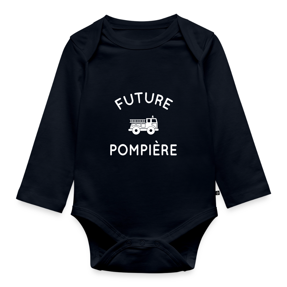 Body Bébé bio manches longues - Future pompière - bleu marine