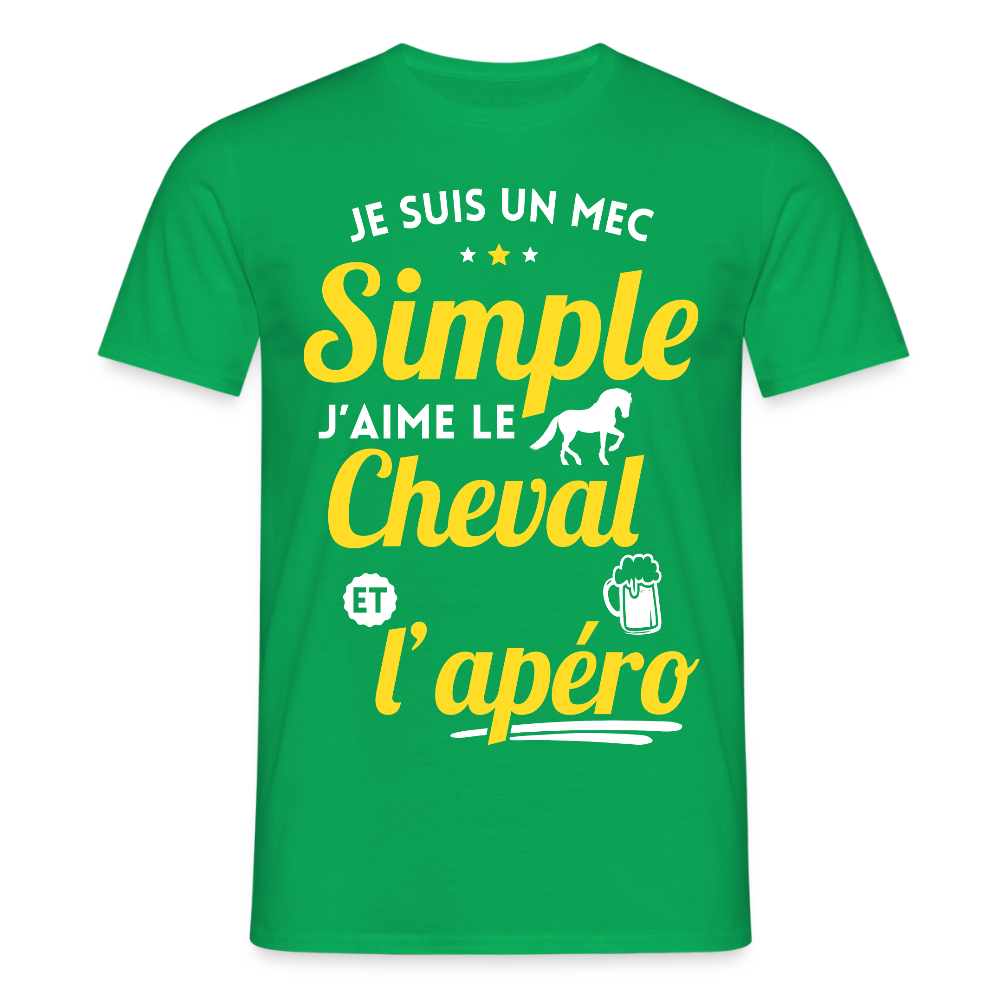 T-shirt Homme - J'aime le cheval et l'apéro - vert