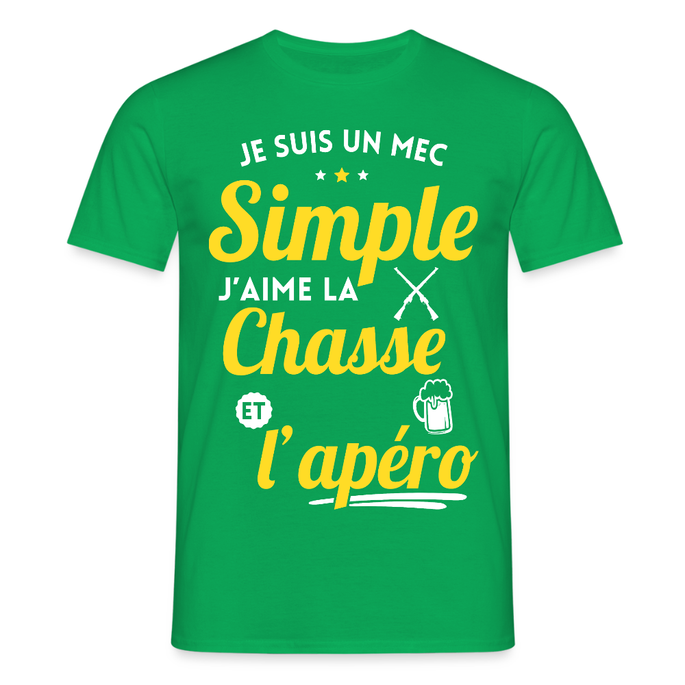 T-shirt Homme - J'aime la chasse et l'apéro - vert