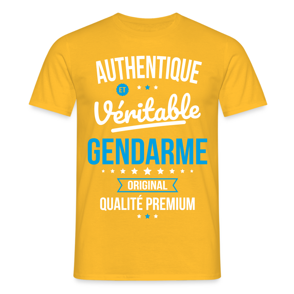T-shirt Homme - Authentique et véritable Gendarme - jaune
