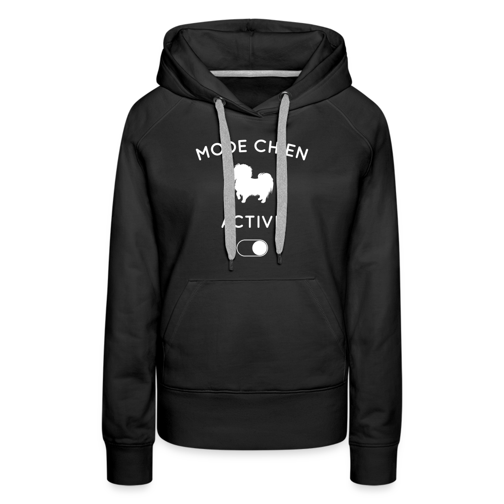 Sweat à capuche Premium Femme - Mode chien activé - noir