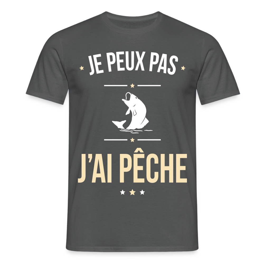 T-shirt Homme - Je peux pas j'ai Pêche - charbon
