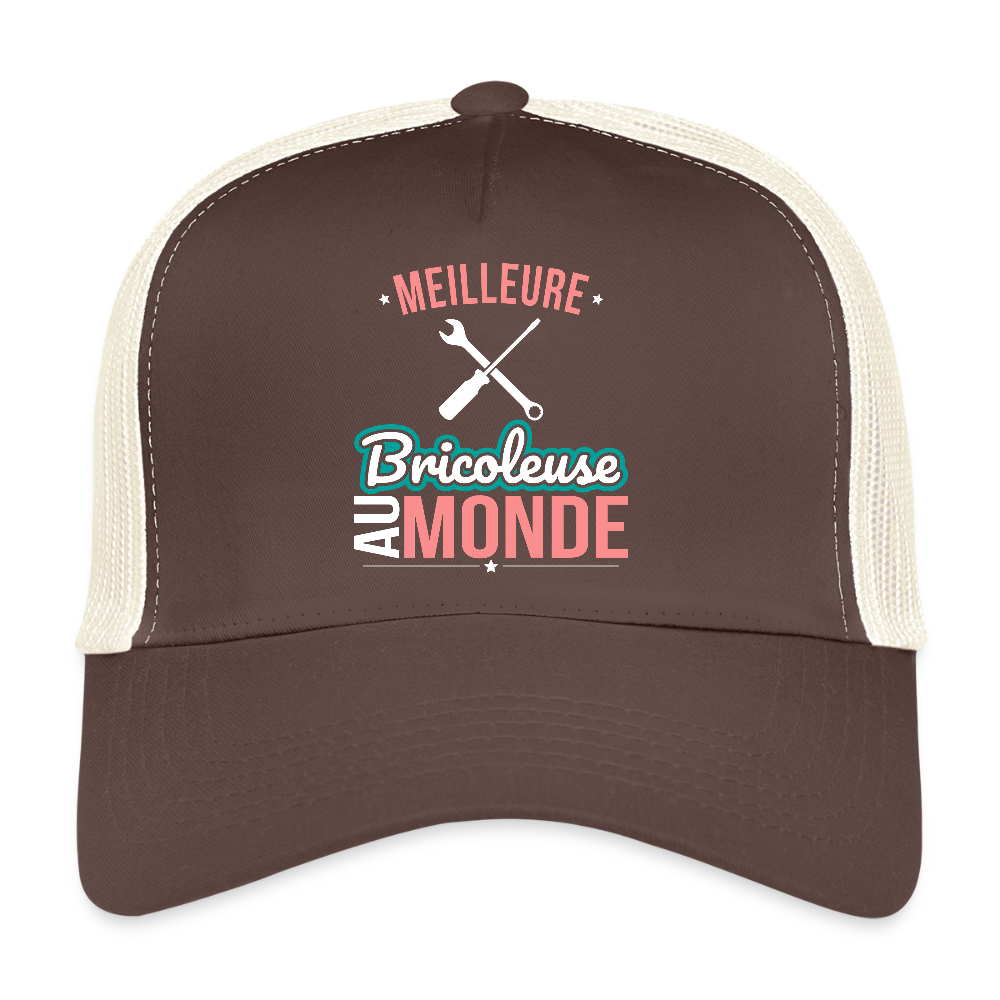 Casquette Trucker - Meilleure bricoleuse au monde - marron/beige