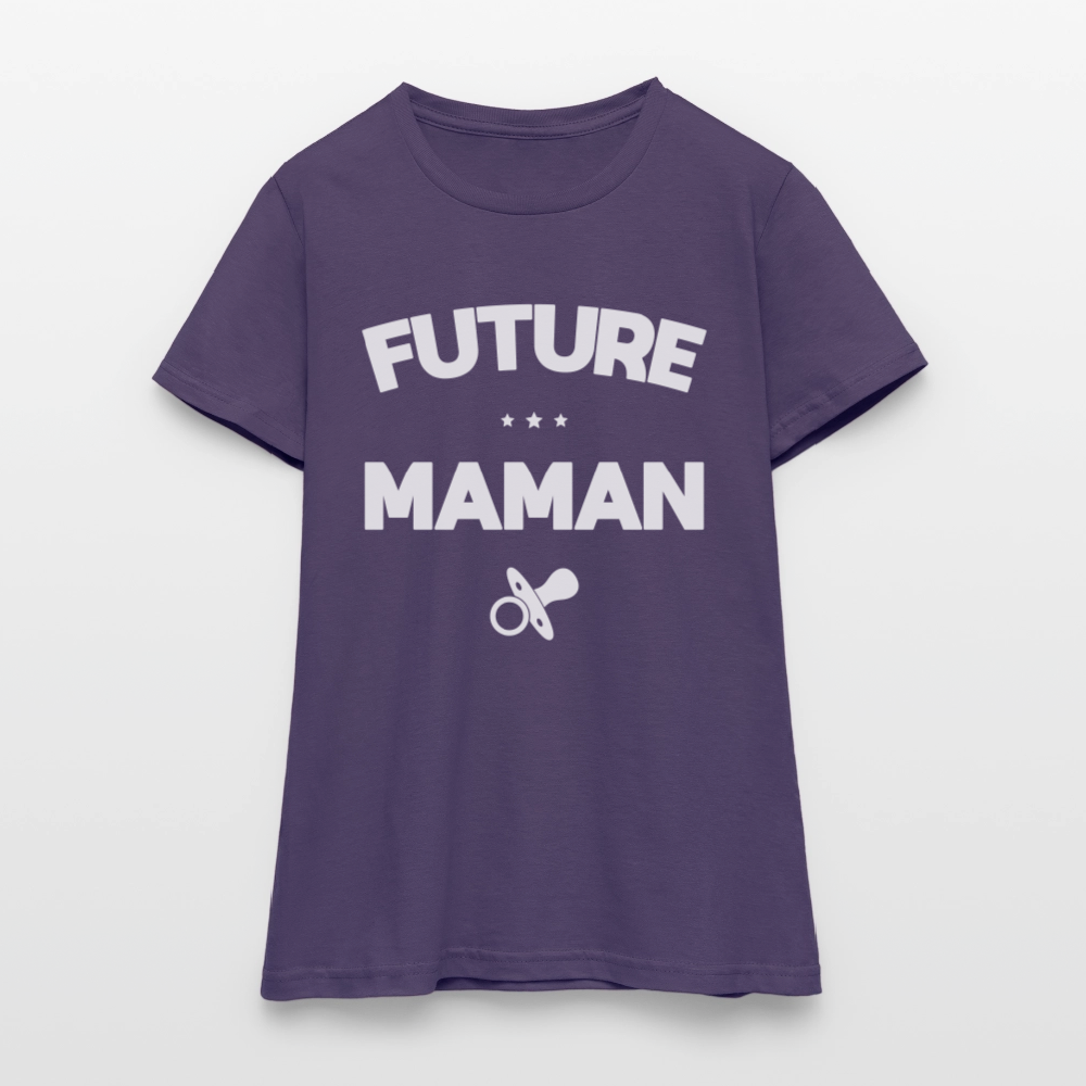 T-shirt Femme - Future Maman - violet foncé