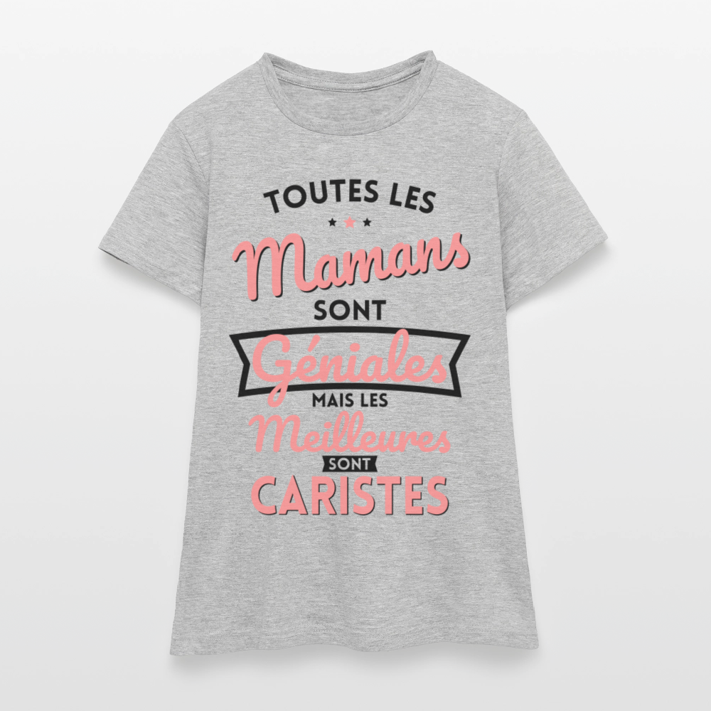T-shirt Femme - Mamans géniales - Les meilleures sont caristes - gris chiné