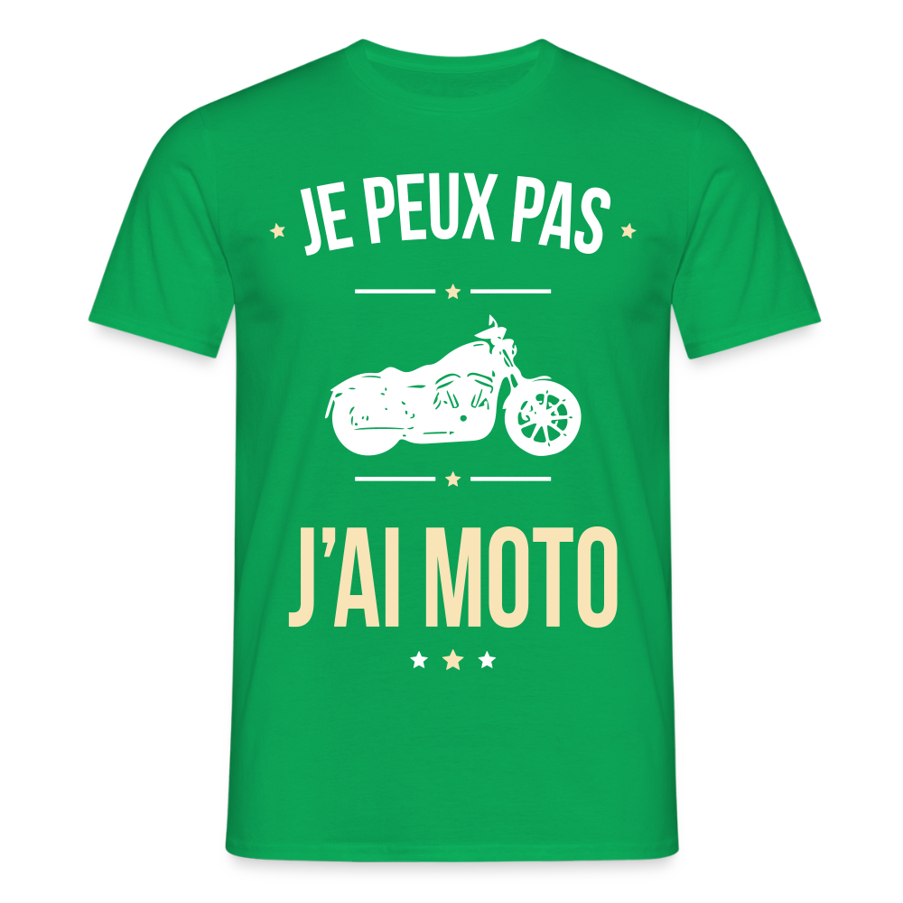 T-shirt Homme - Je peux pas j'ai Moto - vert
